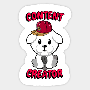 Cute furry dog is a content creator Sticker